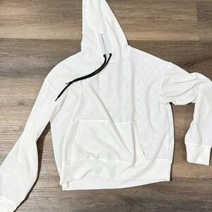 Forever 21 White Long Sleeve Hoodie